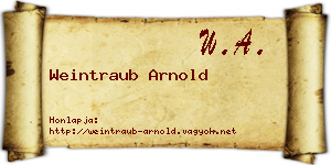 Weintraub Arnold névjegykártya